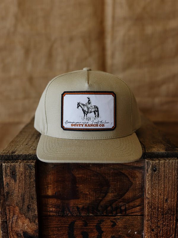 I Walk the Line - Western, Camel Western Trucker Cap, adjustable snapback, cotton acrylic tough fabric