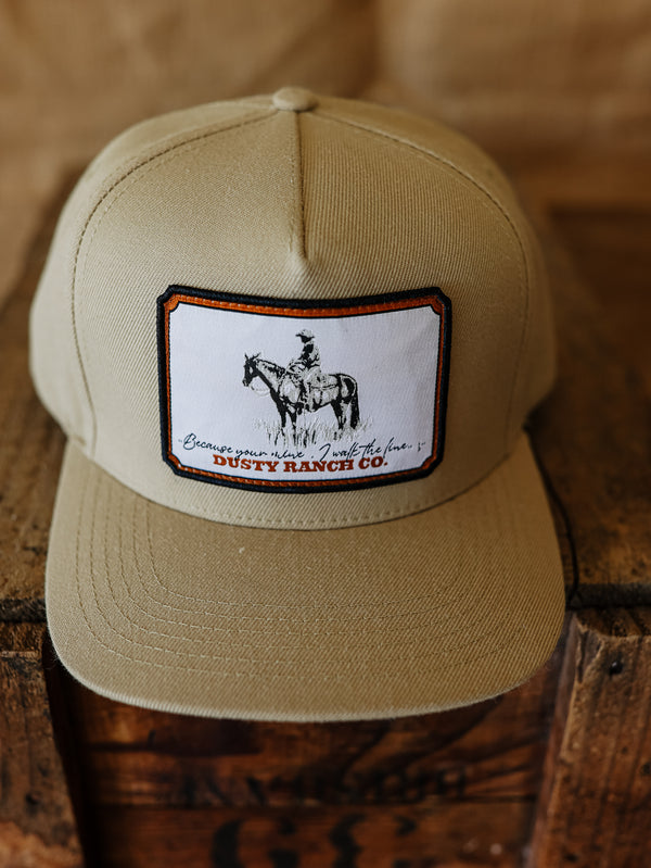 I Walk the Line - Western, Camel Western Trucker Cap, adjustable snapback, cotton acrylic tough fabric