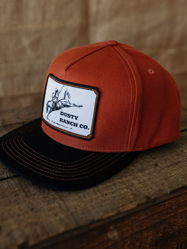 Rust Rider - Western Trucker Cap, Acrylic Cotton blend, adjustable snapback, cowboy style