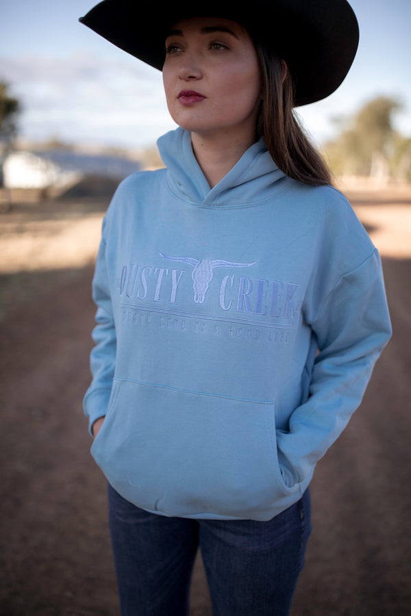 LADIES HOODIE in Dusty Denim