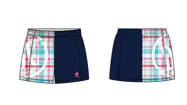 Footy Short Kids Pink Plaid