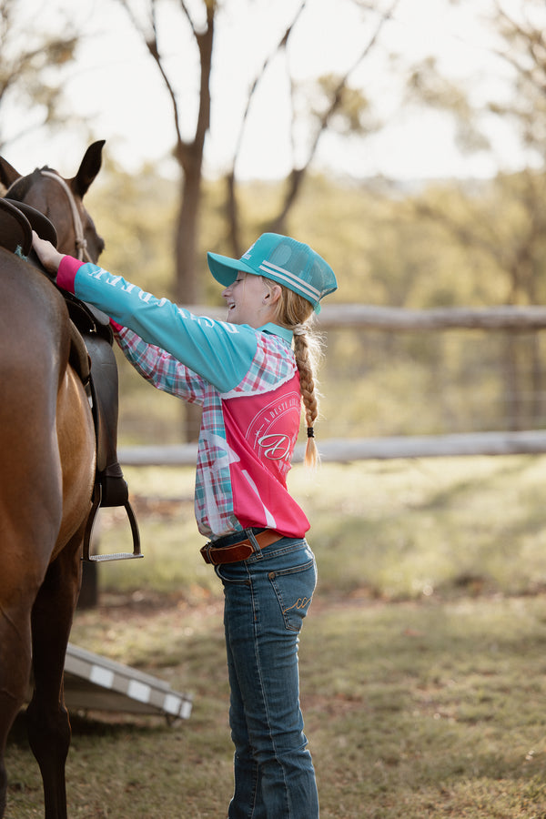 FISHING SHIRT KIDS Pink Plaid