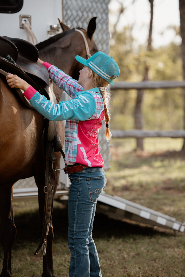 FISHING SHIRT KIDS Pink Plaid