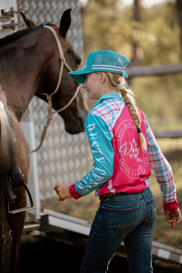 FISHING SHIRT KIDS Pink Plaid