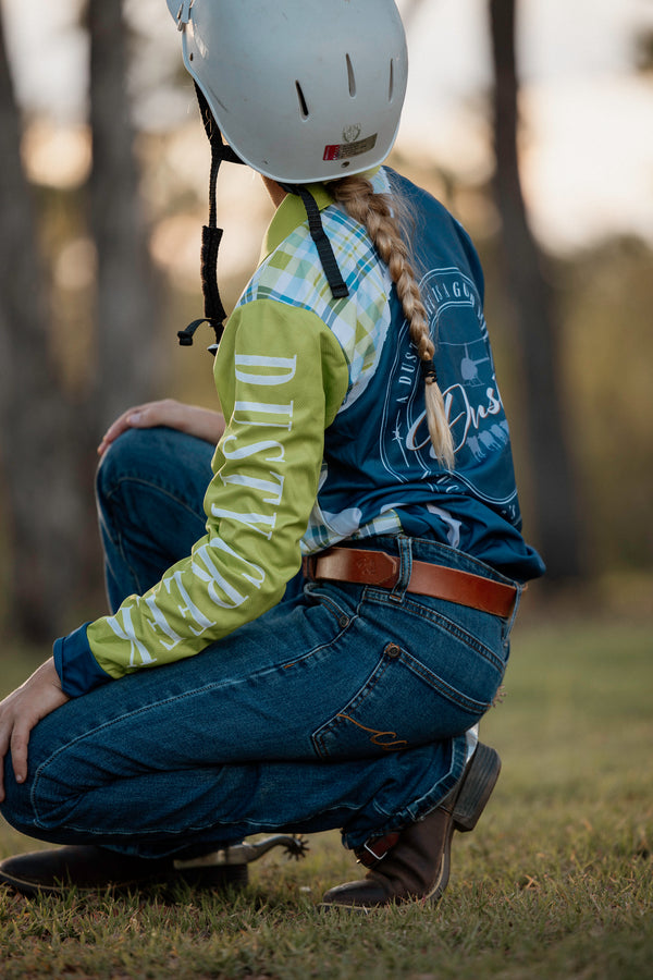 FISHING SHIRT KIDS Lime Check